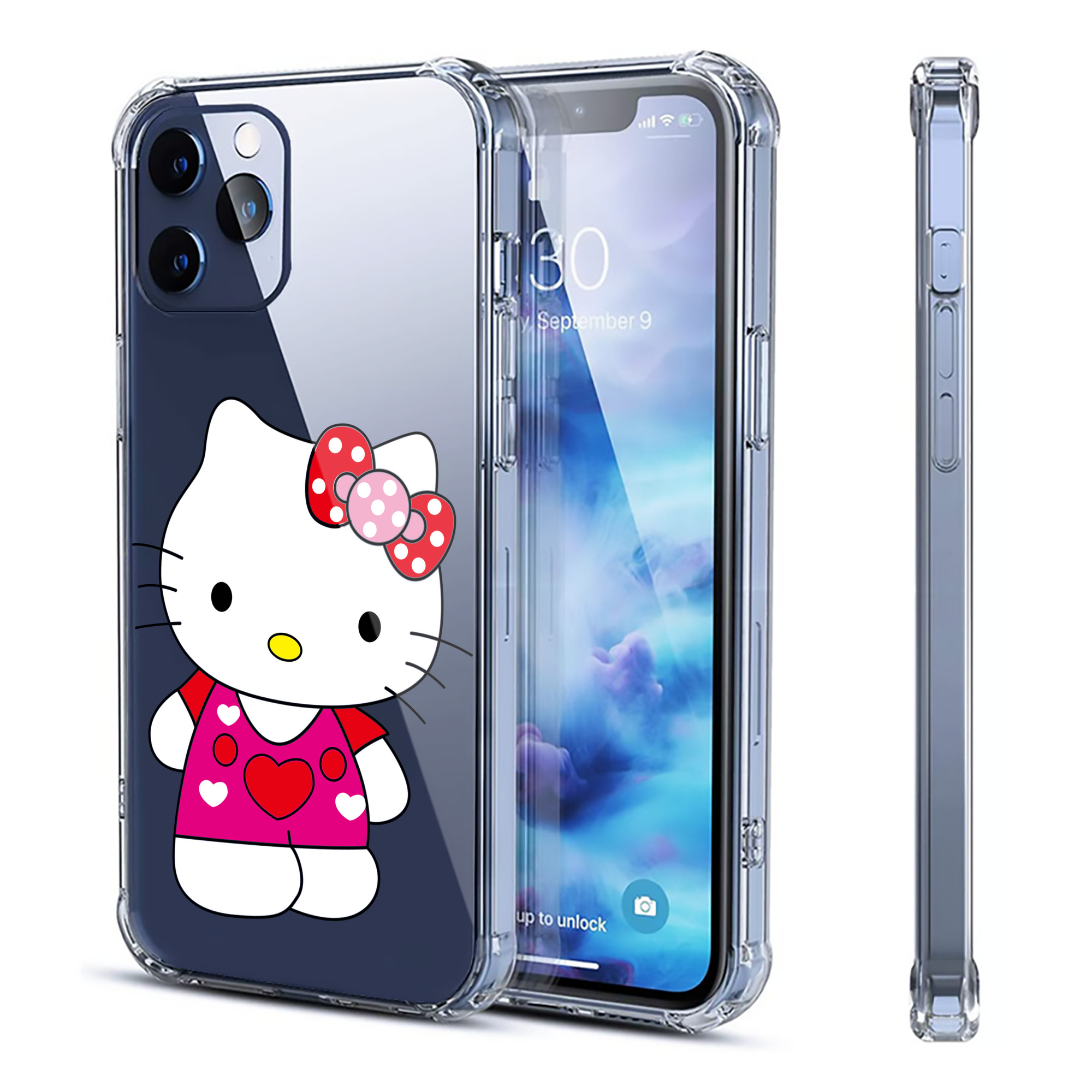 （画像用） Hello Kitty ハローキティ 【iPhone 12シリーズ対応】透明スマホケース（クリアソフトケース）